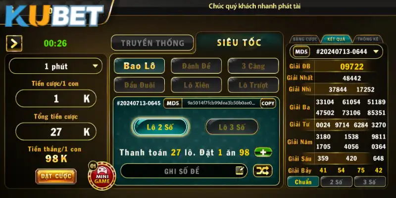 Lô đề siêu tốc tại nhà cái Kubet mới lạ và kịch tính